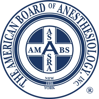 Diplomate of the American Board of Anesthesiology, certification seal